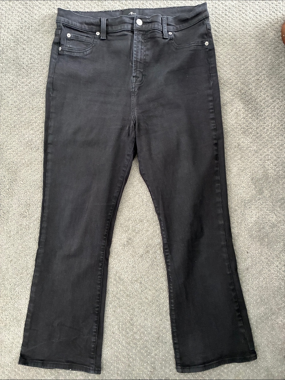 7 For All Mankind Women's Black Flare Jeans